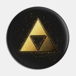 Gold Triforce Glitter Paint Splatter 2 Pin