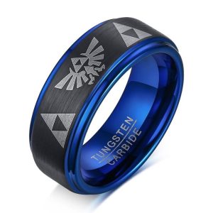 Blue Triforce Zelda Ring (Tungsten)