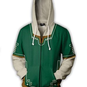 Green Zelda Zip-Up Hoodie