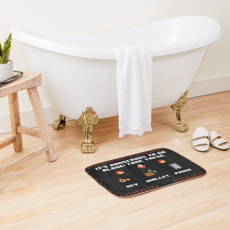 Its Dangerous To Go Alone Take These Game Fan Lover Gift Gift Bath Mat