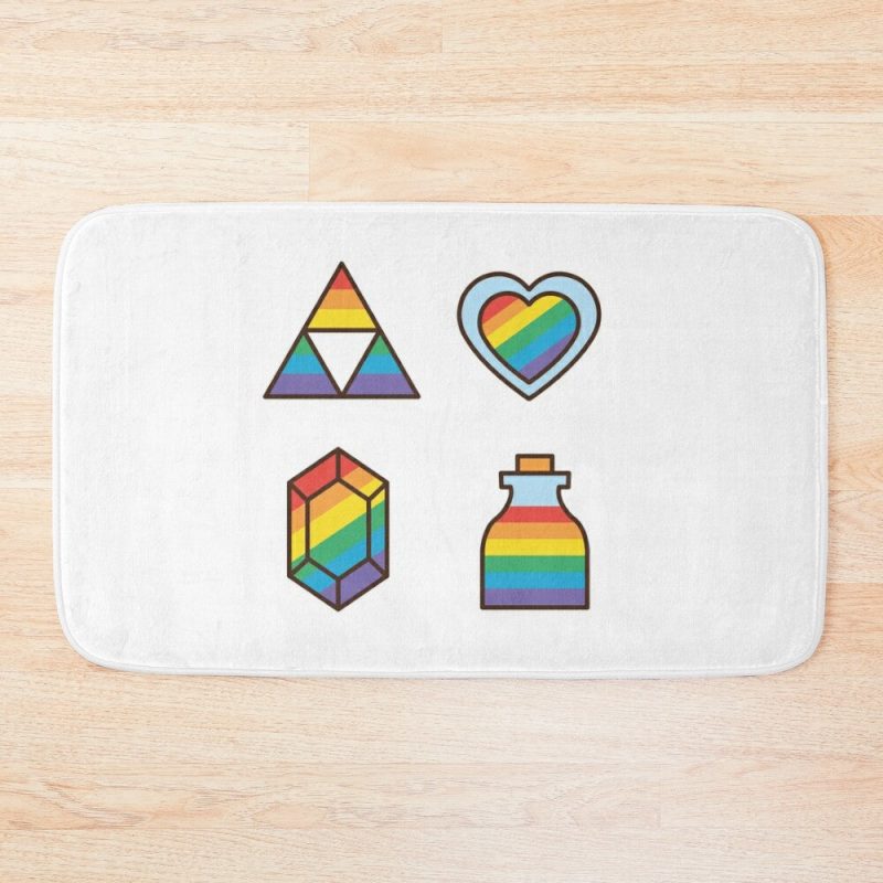 Gay Pride Hylian Pack Of 4 Bath Mat