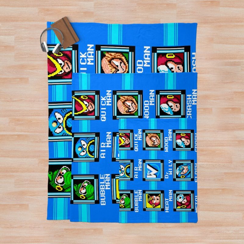 Legend of Zelda Megaman 2 Level Screen Throw Blanket