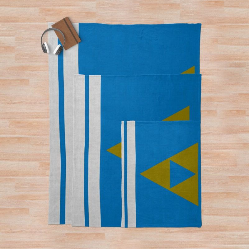 Legend of Zelda Triforce With Blue And White Throw Blanket