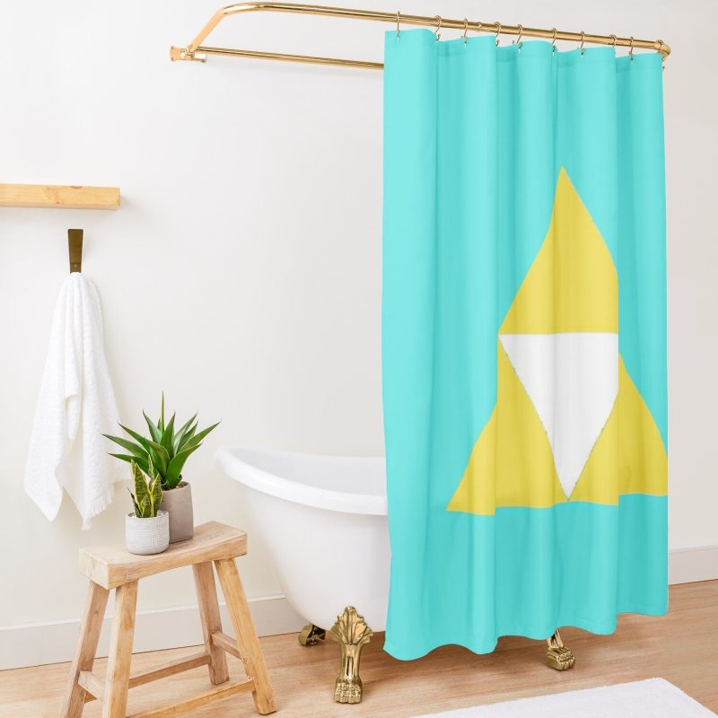 Triforce Yellow Shower Curtain