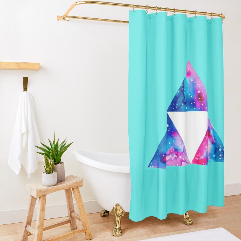 Galaxy Triforce Shower Curtain