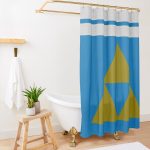 Triforce With Blue And White Shower Curtain