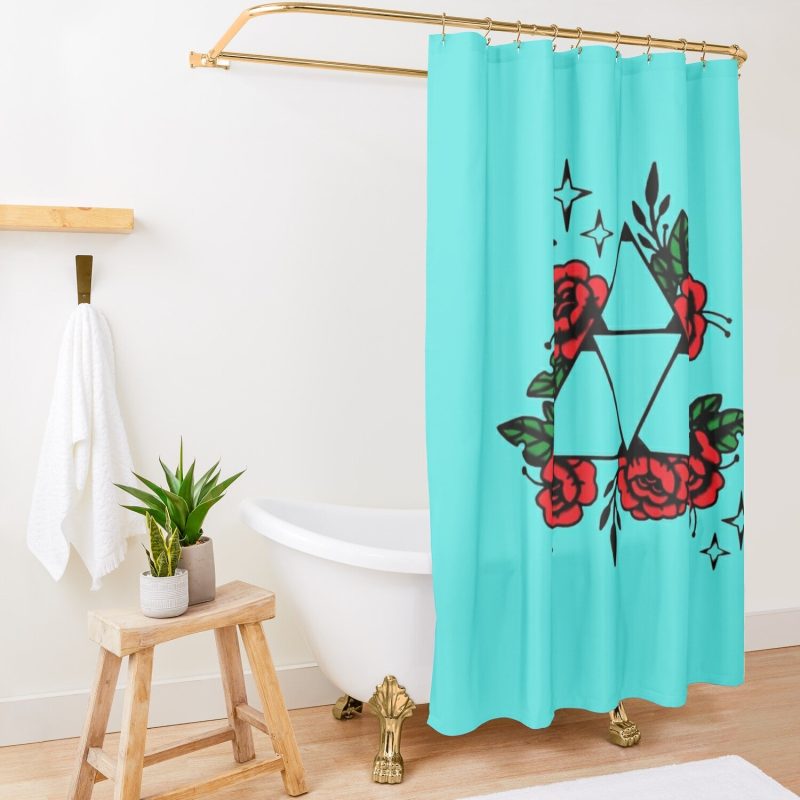 Rose Triforce Shower Curtain