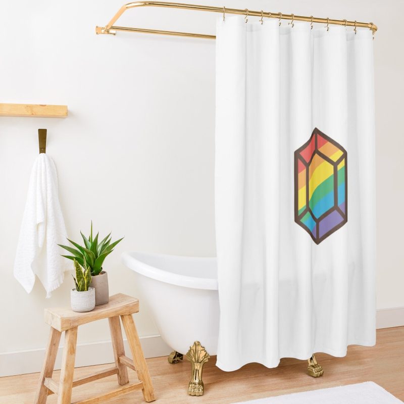 Gay Pride Rupee Shower Curtain